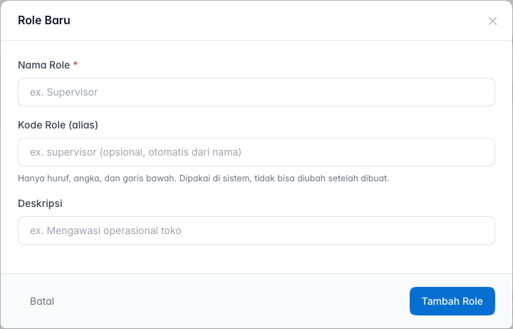 Formulir peran baru
